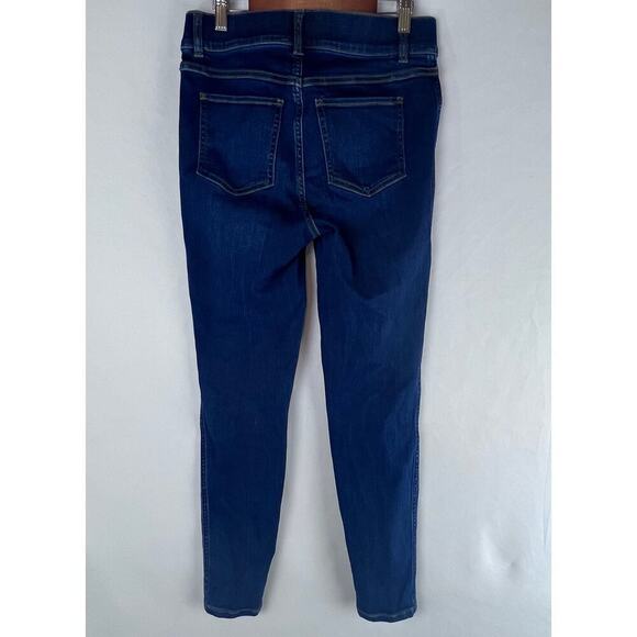 SPANX ANKLE SKINNY Distressed Blue Pull-on Jeans Jegging Size Small $128 - Picture 2 of 7
